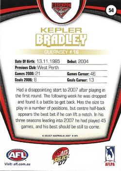 2007 Select AFL Supreme #54 Kepler Bradley Back